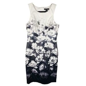 White House Black Market Floral Ombre Sleeveless Sheath Dress Womens 8 Bodycon